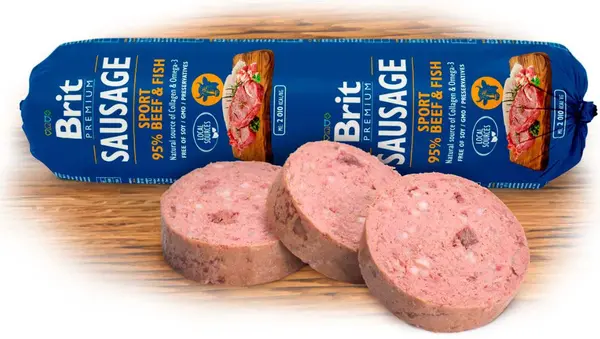 BRIT PREMIUM Salam pentru câini, Sport, cu Vită şi Peşte 800g
