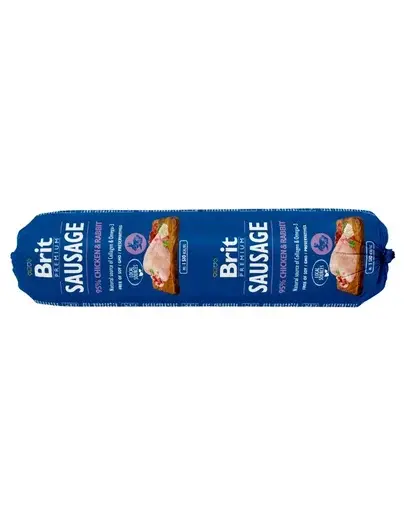 BRIT Sausage Chicken & Rabbit 800 g pate hrana caini, pui si iepure