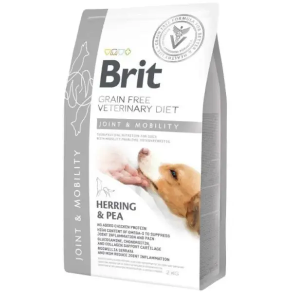 BRIT VD Joint & Mobility, XS-XL, Hering, dietă veterinară, hrană uscată fără cereale câini, sistem articular, 2kg