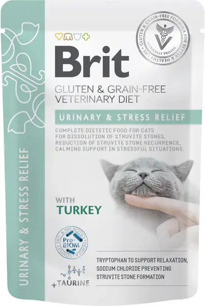 BRIT VD Urinary&Stress Relief, Plic pentru pisici, dizolvare struviţi 85g