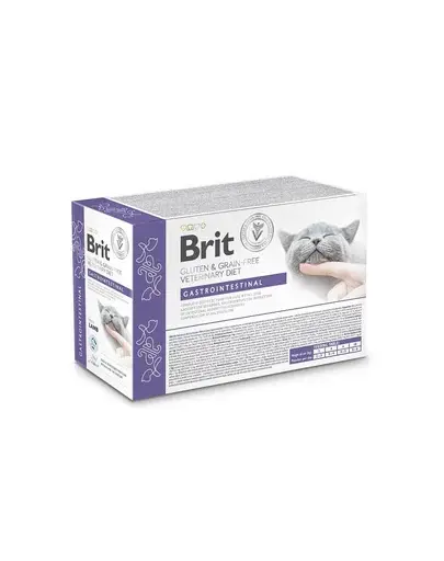 BRIT Veterinary Diet Grain Free Gastrointestinal fileuri în sos cu miel pentru pisici, 12x85g