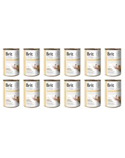 BRIT Veterinary Diet Hepatic Turkey&Pea 12x400 aliment dietetic pentru afectiuni hepatice, pentru caini
