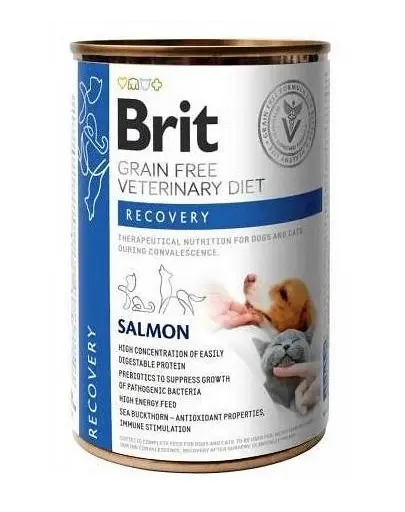 BRIT Veterinary Diet Recovery Salmon hrana caini si pisici in convalescenta 400 g
