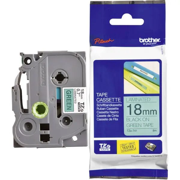 brother Brother Banda Laminata 18 mm black on green