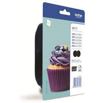 brother Cerneala Brother LC123BKBP2 neagra, pachet dublu| 600pgs | MFC-J4510DW