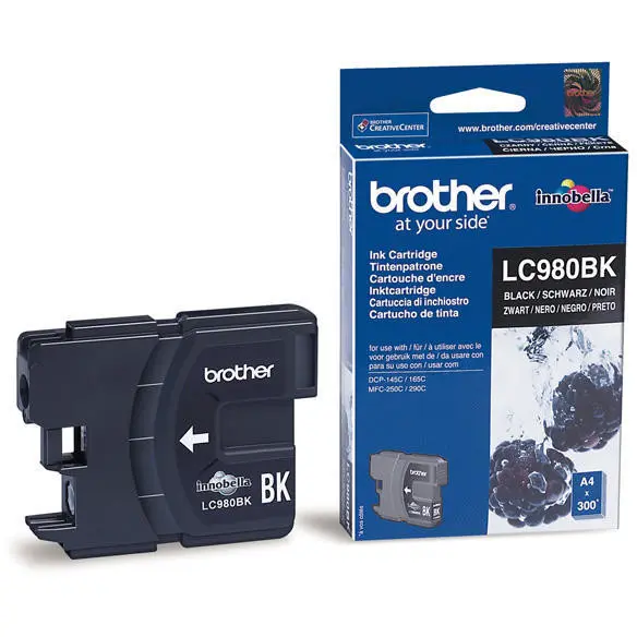 brother Cerneala Brother LC980BK neagra| 300pgs | DCP145C/ DCP165C/ MFC250C/MFC290C