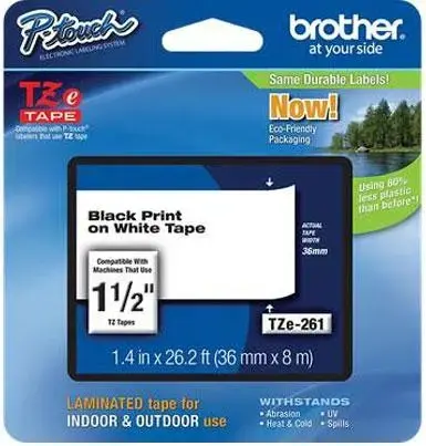 Brother Etichete TZE261 36mm (negru/alb)