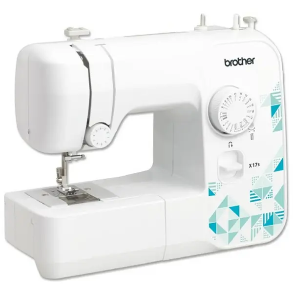 brother Masina de cusut electromecanica, Brother X17S, 17 cusaturi, bobinare rapida, butoniera in 4 pasi, iluminare LED, pedala de picior, 850 imp/min, alb