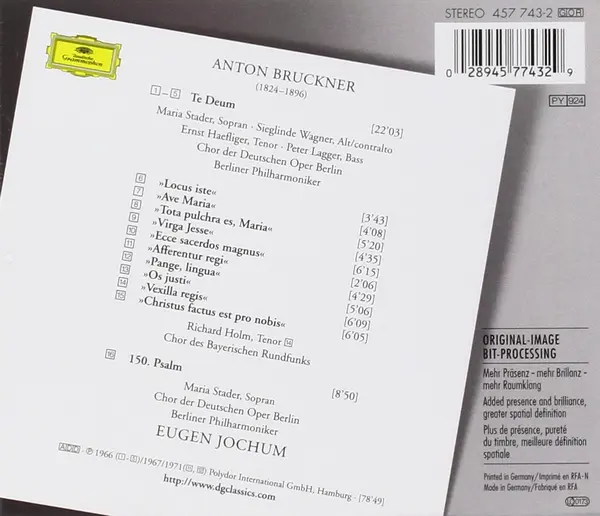 Bruckner: Te Deum / Motets / Psalm 150 | Anton Bruckner, Eugen Jochum
