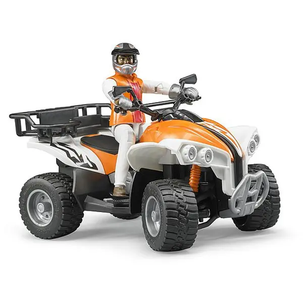 BRUDER Jucarie Quad BRUDER Quad with driver, cu figurina, scara 1:16, suspensii
