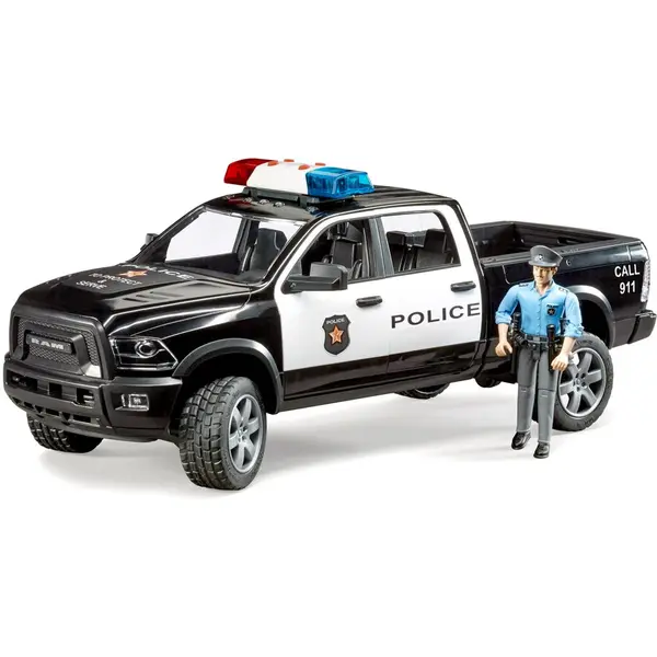 BRUDER Masina de politie RAM 2500 Pickup cu figurina politist, Bruder 02505