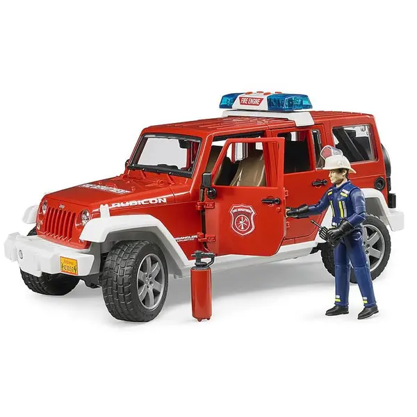 BRUDER Masinuta de pompieri Bruder - Jeep Wrangler Unlimited Rubicon, cu figurina