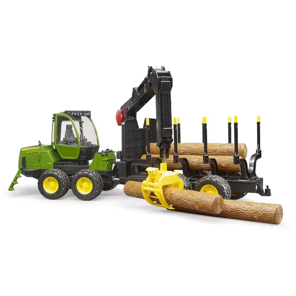 BRUDER Tractor forestier John Deere 1210E cu graifer, Bruder 02133