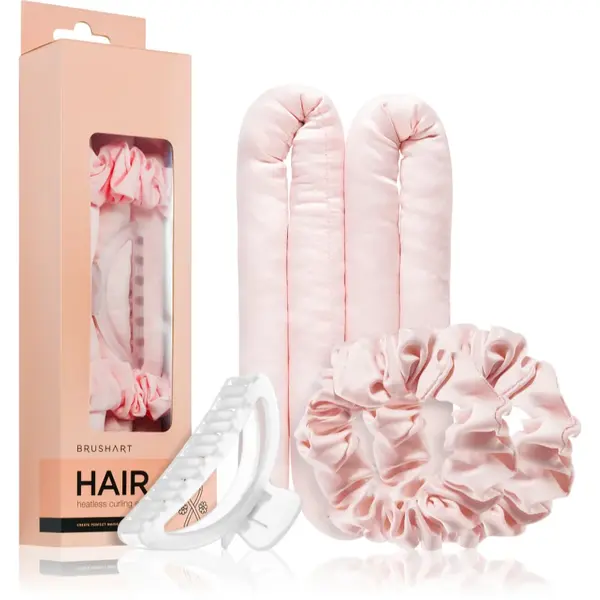 BrushArt Hair Heatless hair curling set set pentru ondularea părului Pink