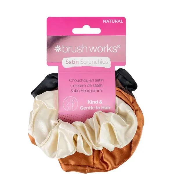 Brushworks Natural Satin Scrunchies