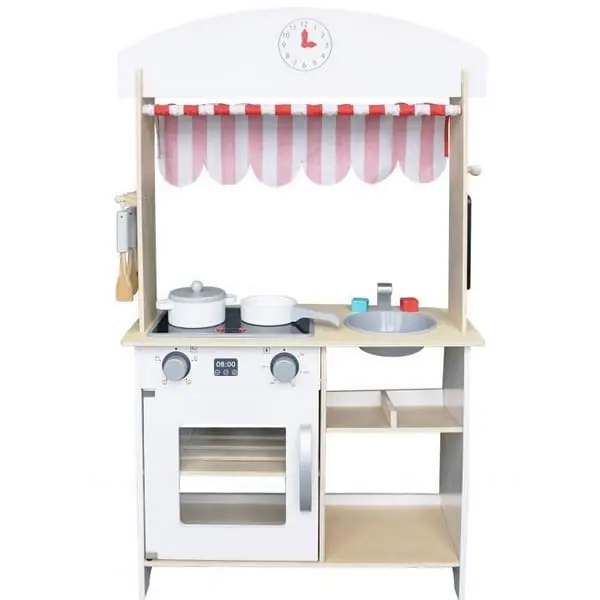 Bucatarie Copii Ecotoys, din lemn completa set accesorii KID065999, la doar 336,00 lei