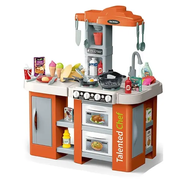 Bucatarie cu apa curenta si abur Ocie Kitchen Talented Chef Portocalie 72 piese