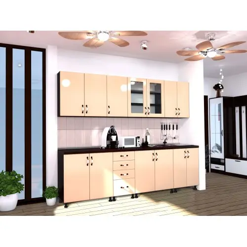 Bucatarie Zebra 2.6m MDF Vanilie