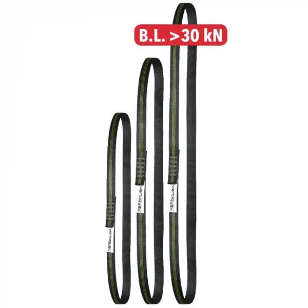 Bucla de ancorare neagra L 60-200 cm, culoarea negru, l 26 mm, Vertiqual LISKO 160 cm, NEGRU