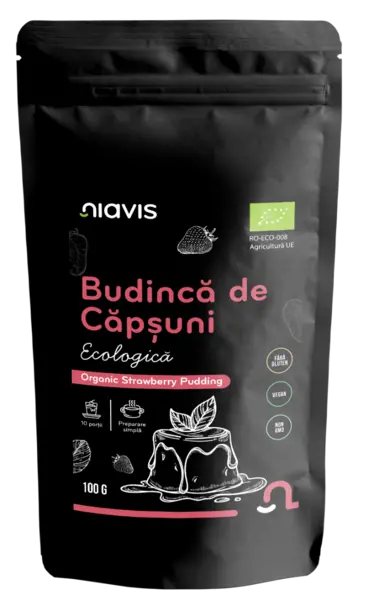 Budinca de capsune fara gluten, 100g, Niavis