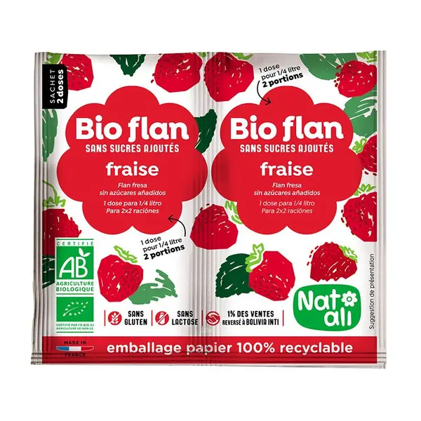 Budinca de capsuni bio 2 buc x 4g 8g Nat-ali