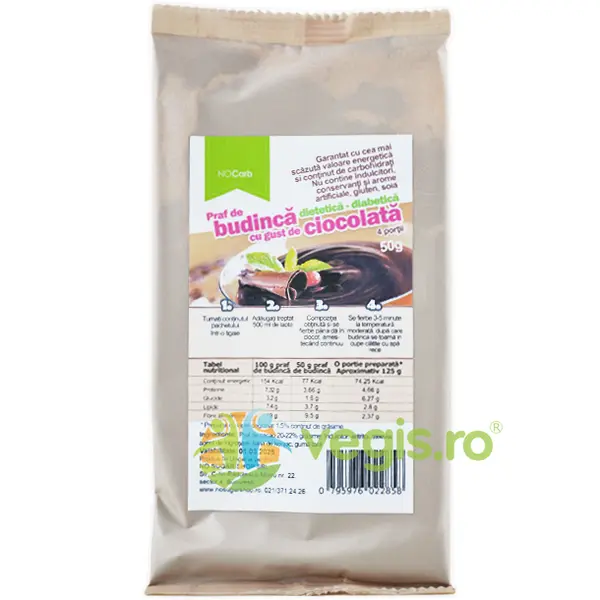 Budinca Low Carb cu Cacao si Faina de Konjac fara Gluten 50g
