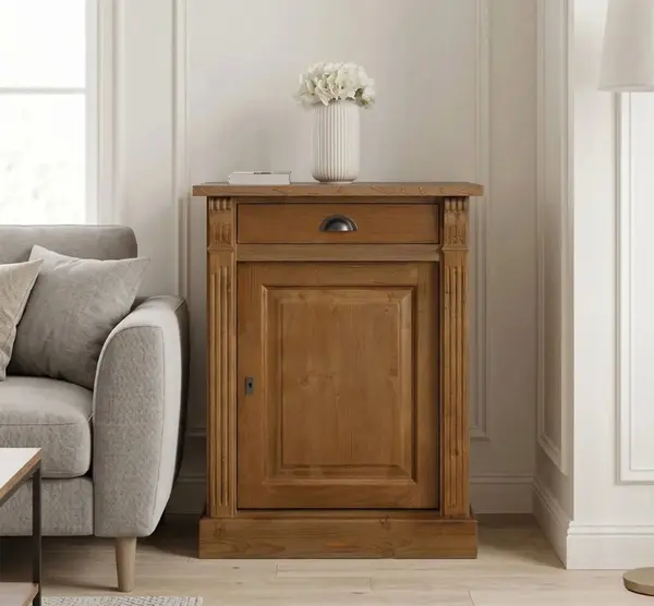 Bufet cu 1 usa, 1 sertar, BAS, Colectia Directoire cu finisaj Ceruit
