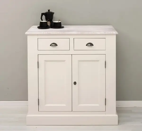 Bufet cu 2 usi, 2 sertare, BAS cu finisaj Cream / Ash White