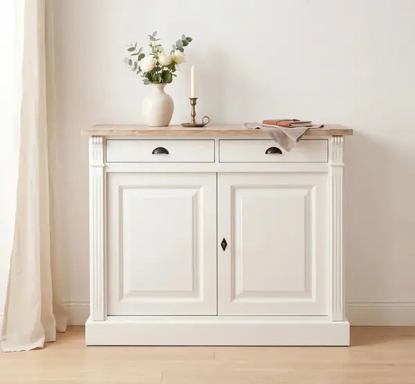 Bufet cu 2 usi, 2 sertare, blat stejar, BAS, Colectia Directoire cu finisaj Dublu color