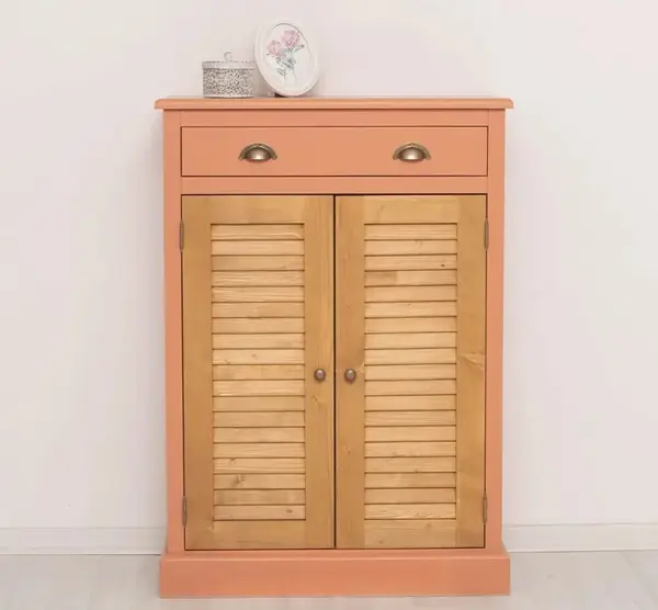 Bufet cu 2 usi si 1 sertar colectia Shutter Collection, cu blat din brad - Culoare Corp_P112 - Culoare Usi_P002 - DUBLU COLOR cu finisaj Dublu color