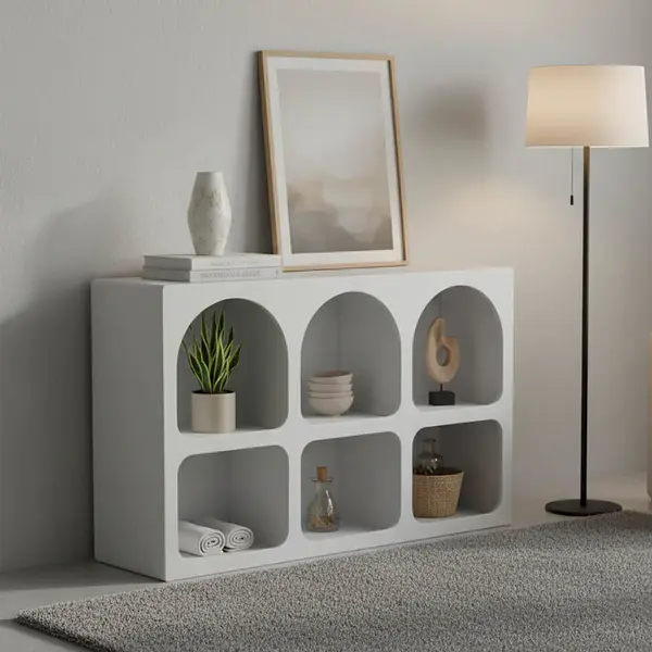 Bufet cu rafturi Emersi, Alb, 120x35x76 cm