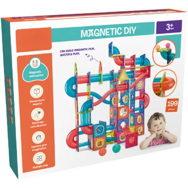 Bufnitel Joc de constructie magnetic Bufnitel Labirintul meu magnetic - 199 piese (7.5 cm), 199 piese, 7.5 cm