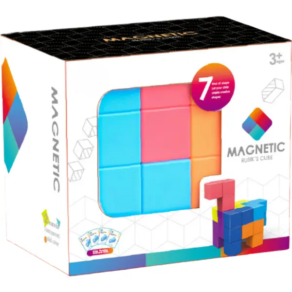 Bufnitel Joc de logica magnetic Bufnitel Cub Soma, 7 piese magnetice, 108 provocari