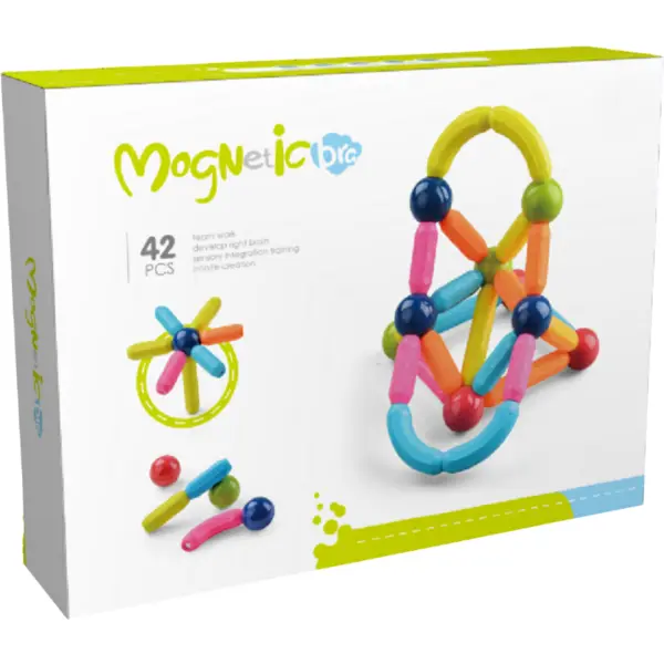 Bufnitel Set de constructie magnetic - Forme 3D (42 piese)