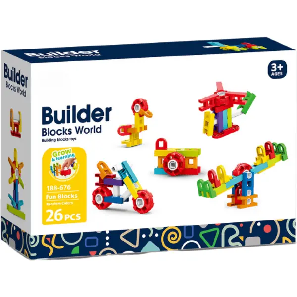 Bufnitel Set de constructie STEAM - Fun Blocks (26 piese)