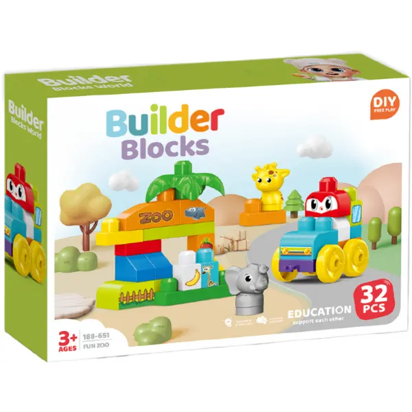 Bufnitel Set de constructie STEAM - Zoo distractiva (32 piese)