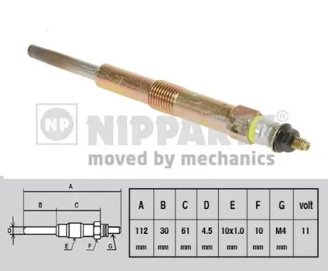 Bujie incandescenta NIPPARTS J5710501