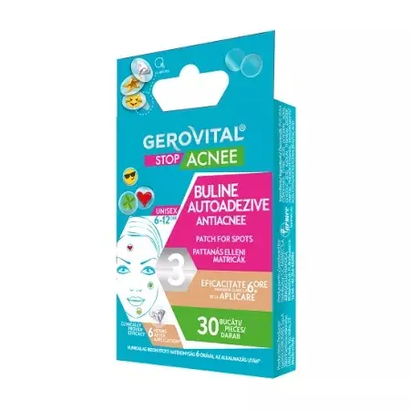 Buline autoadezive antiacnee, 30 bucati, Stop Acnee Gerovital