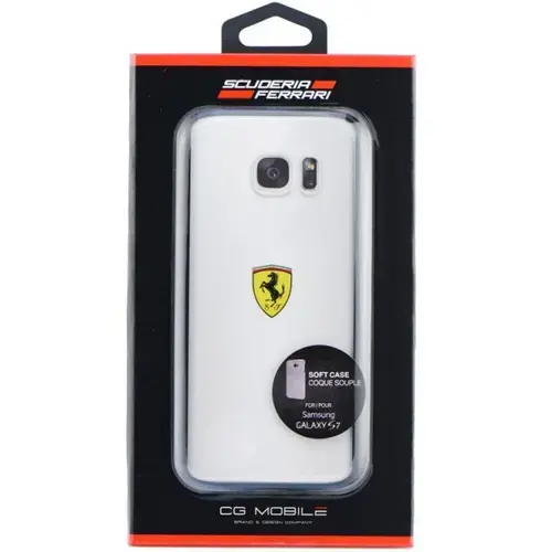 Bumper Ferrari Hardcase Samsung Galaxy S7 G930 FEHCS7BK (Transparent)