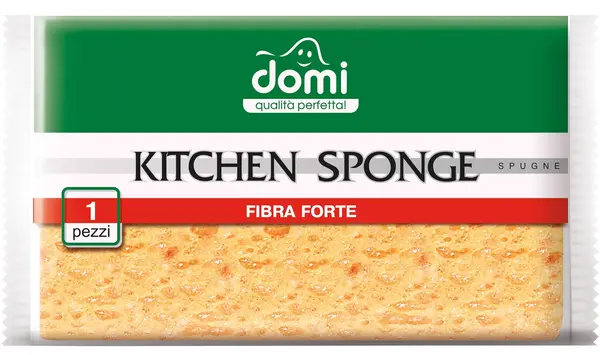 Burete de bucătărie Domi - Fibra Forte, 1 bucată, galben