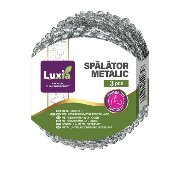 Burete metalic pentru vase Luxia 3 buc/set Burete metalic pentru vase Luxia 3 buc/set