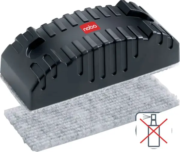 Burete NOBO, pentru curatare table, magnetic, rezerva detasabila, 1 rezerva inclusa, negru Burete NOBO, pentru curatare table, magnetic, rezerva detasabila, 1 rezerva inclusa, negru