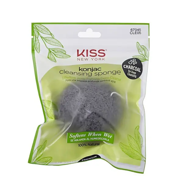 Burete pentru Curatarea Tenului Kiss Usa Konjac Cleansing Charcoa