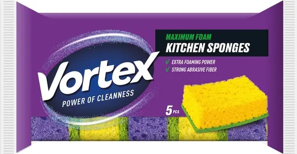 Bureți de bucătărie Vortex - 5 bucăți, multicolori