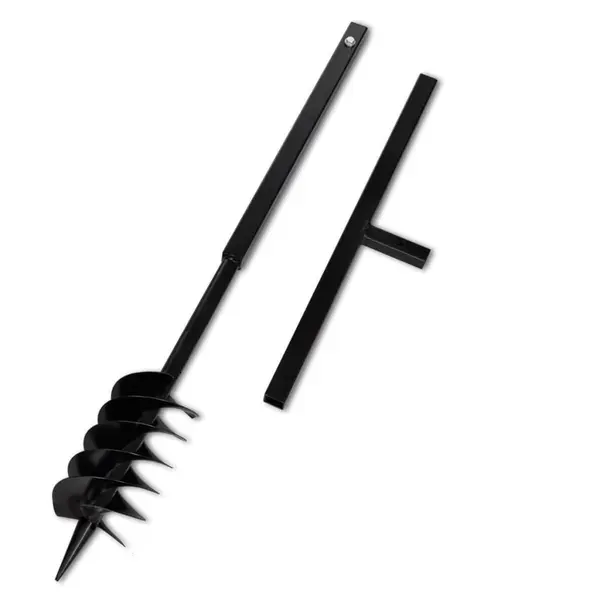 Burghiu de sol cu maner, 120 mm, duble spirale, negru, otel