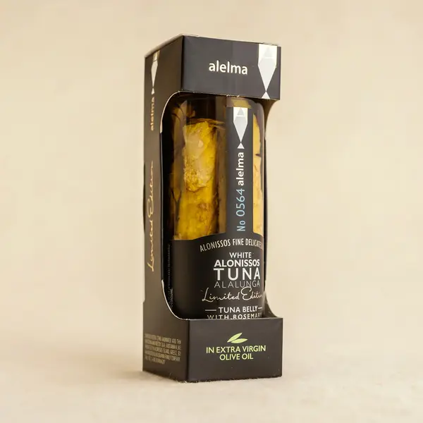 Burta ton alb Alalunga rozmarin in ulei masline extravirgin 156g