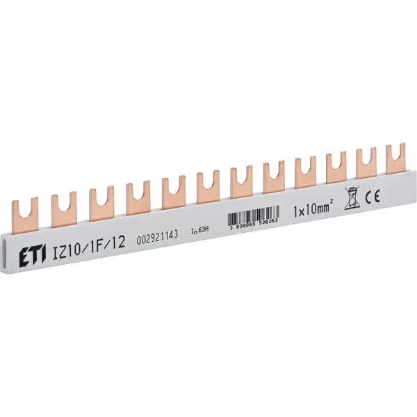 Busbar 1P 12M 10mmp 63A tip furca IZ10/1F/12 Eti 002921143