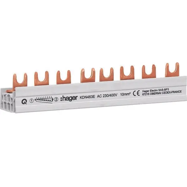Busbar 4P 8M 63A furca Hager KDN463E