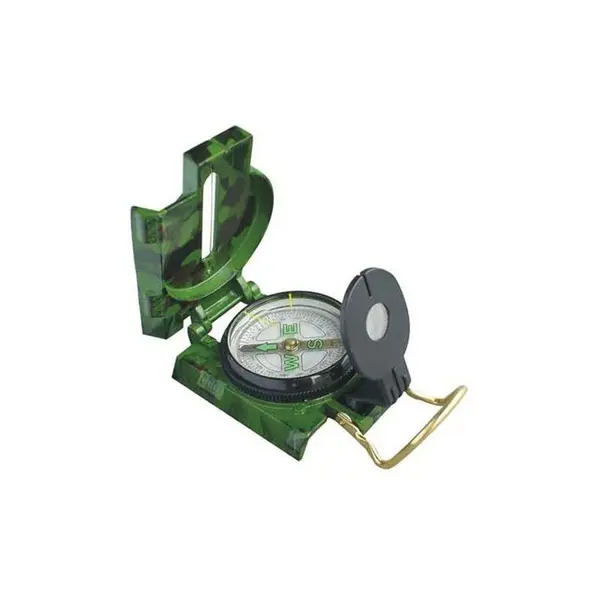 Busola Lensatica, Zamo®, Militara, de Precizie, cu Lupa si Rigla, Diametru 45mm, Camuflaj Verde