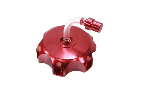 Buson rezervor cu filet si aerisitor, din metal, culoare rosu